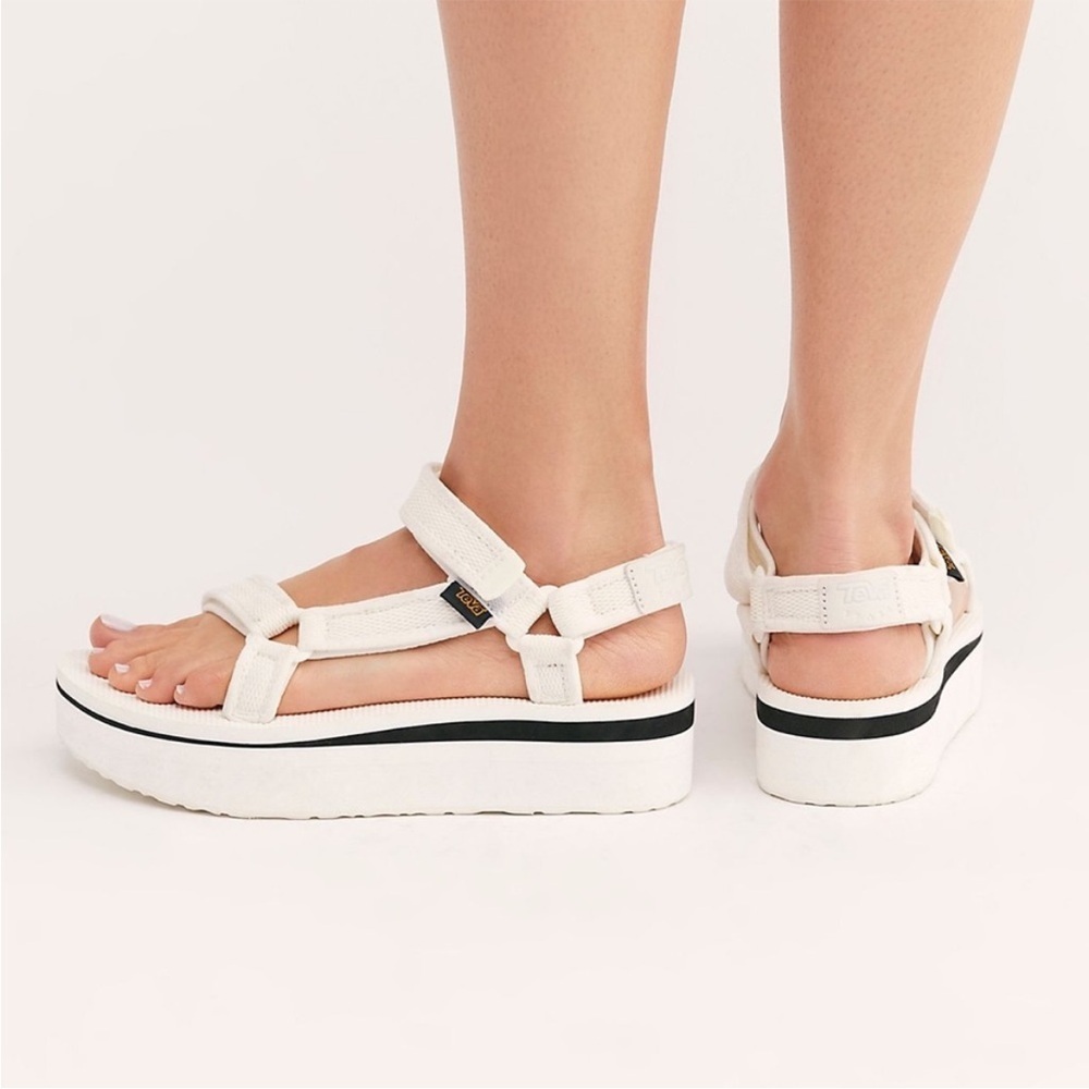 NWOT Teva Women's Mesh Flatform Velcro Platform Sandals in White Size 11 - Picture 16 of 16